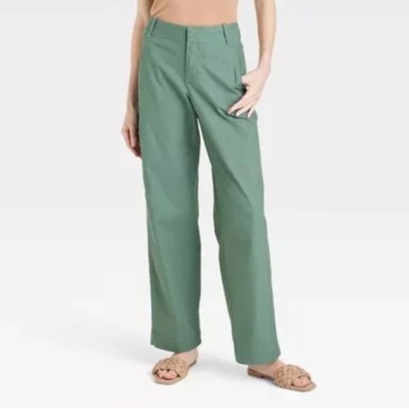 a new day Pants - A New Day Olive Green Straight Leg Mid-rise Pants Stretch Size 8